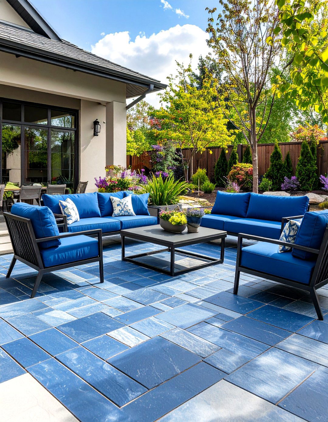 Bluestone Patio Entertainment Areas - 24 Mid-century Modern Landscaping Ideas