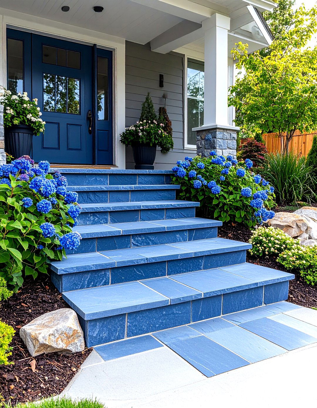 Bluestone Step Installation - 24 Front Step Ideas