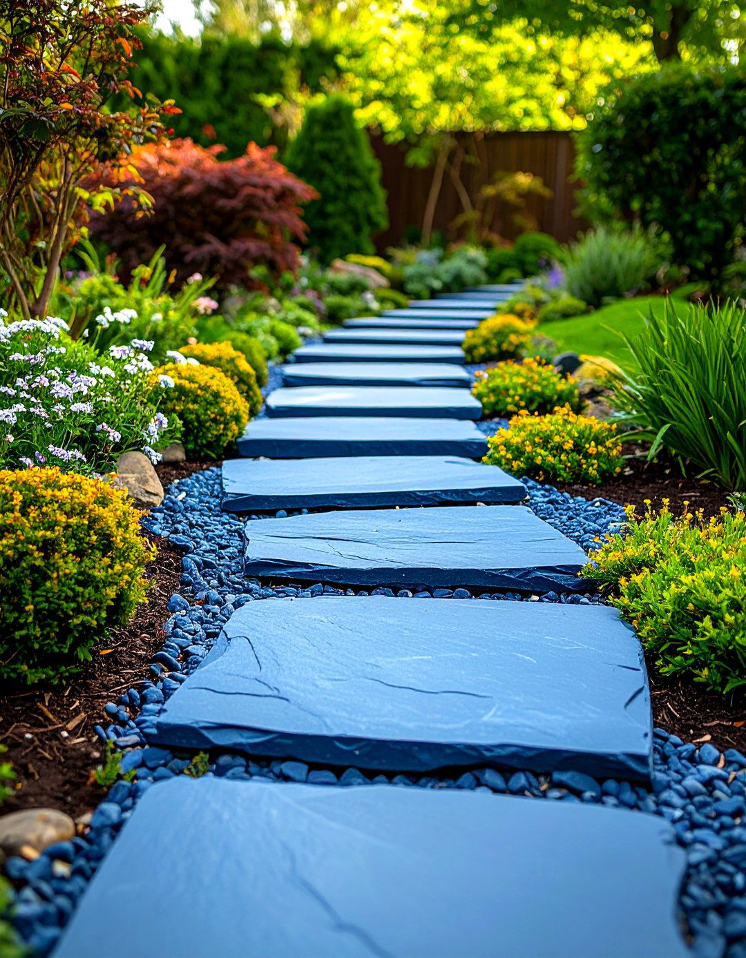 Bluestone Stepping Stone Path - 24 Sloped Walkway Ideas