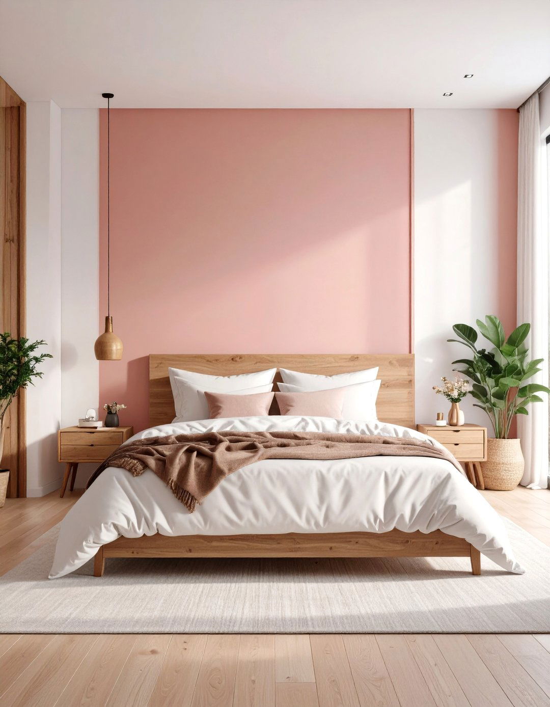 Blush Pink Accent Wall Design - 24 Blush Pink Bedroom Ideas