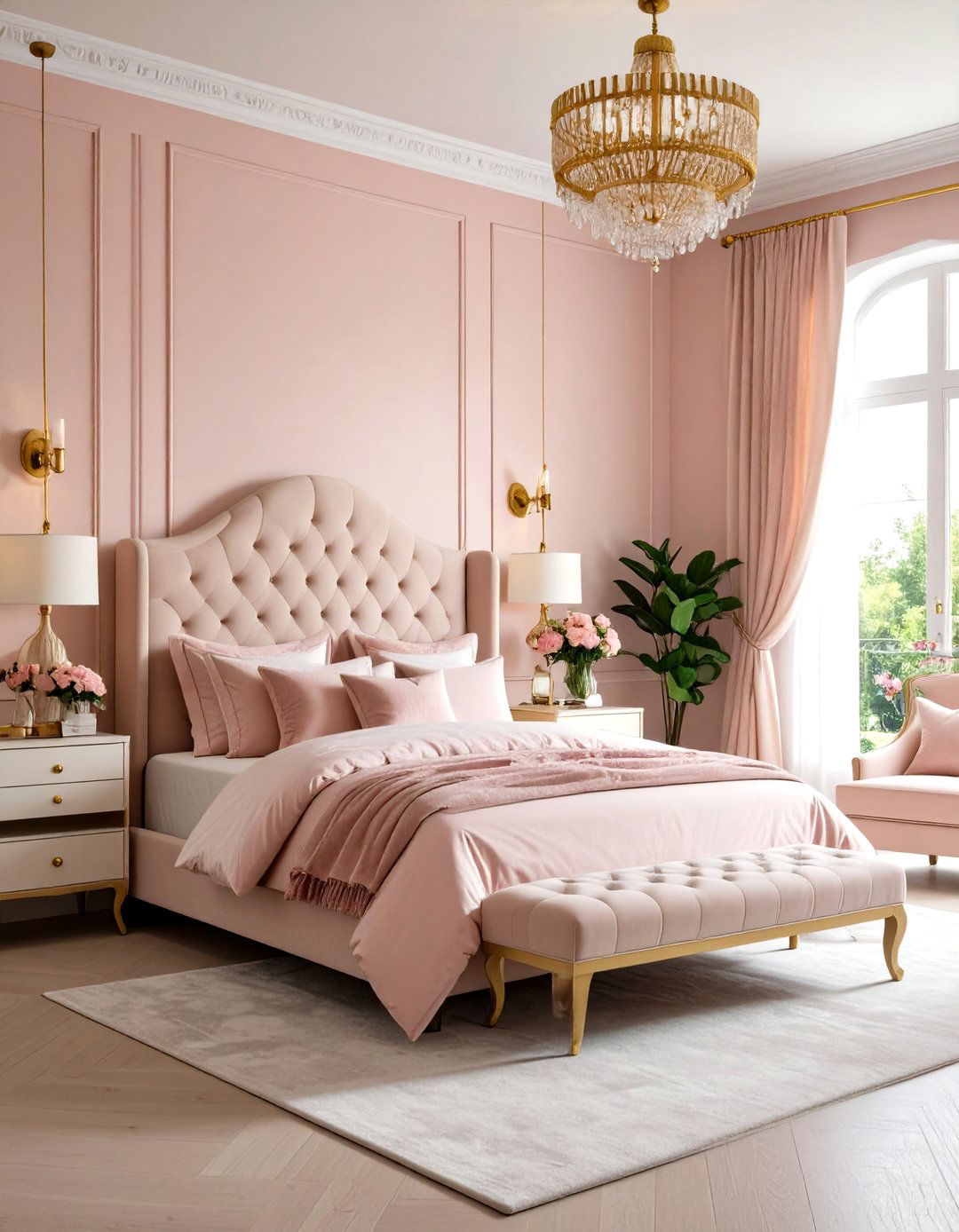 Blush Pink Limewash Romantic Bedroom - 24 Limewash Bedroom Ideas