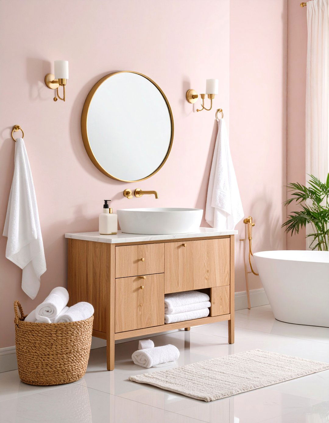 Blush Pink Powder Room Elegance - 24 Calming Paint Colors