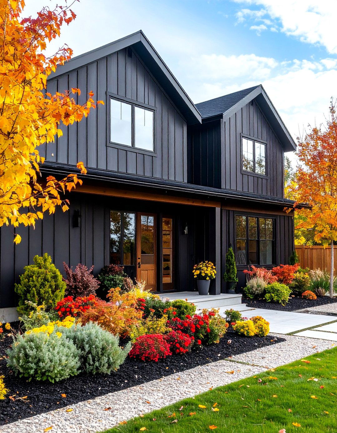 Board and Batten Black Siding - 24 Black Modern Farmhouse Exterior Design Ideas