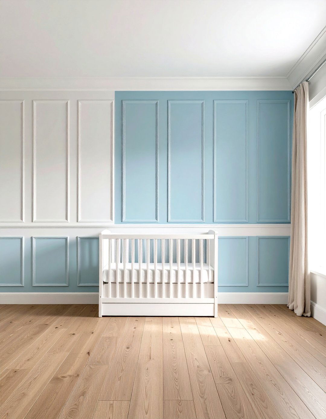 Board and Batten Wainscoting - 24 Rustic Nursery Ideas