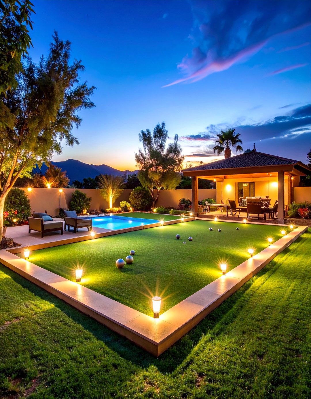 Bocce Ball Court Recreation - 24 Backyard Turf Ideas