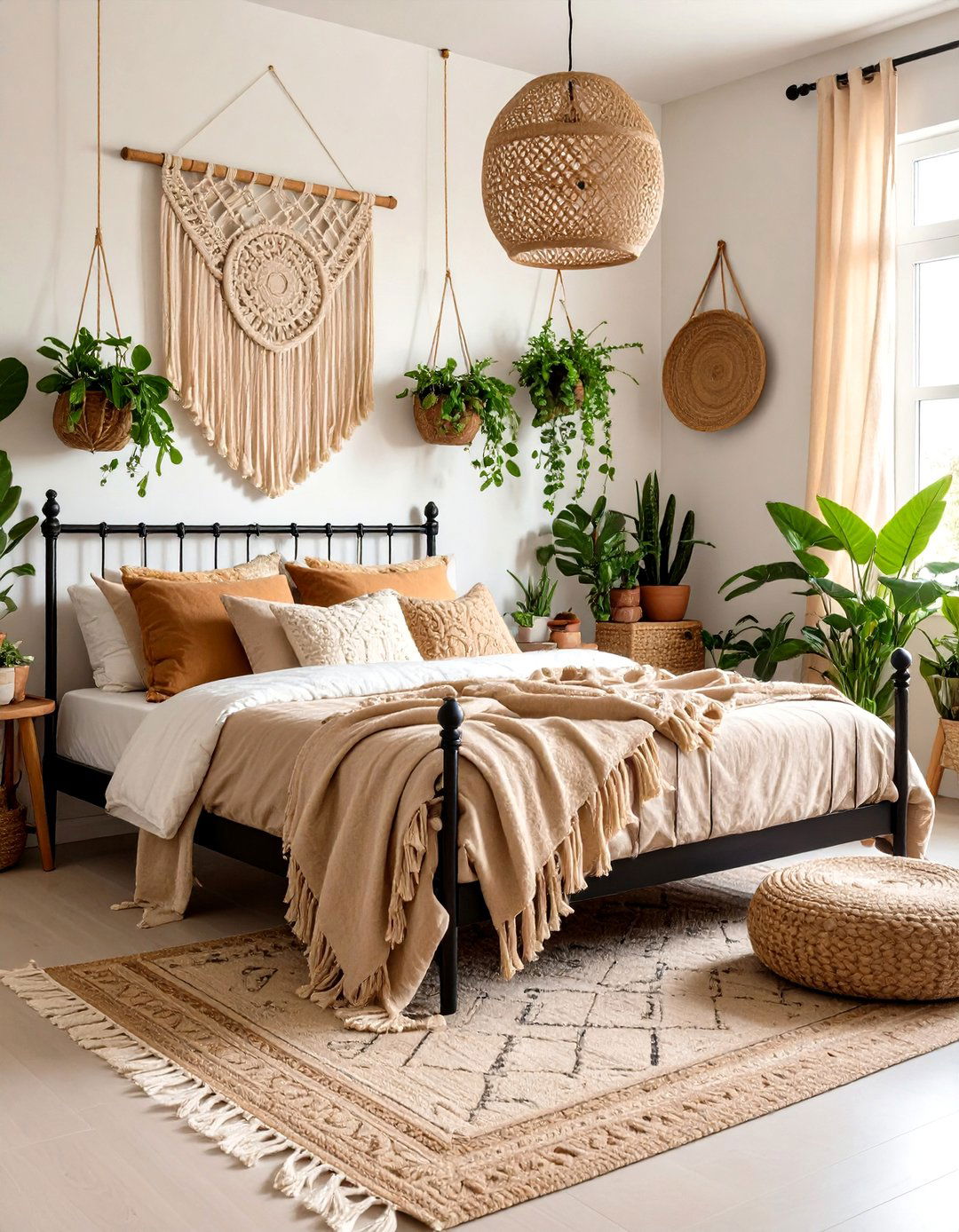 Bohemian Black and Beige Textile Paradise - 24 Black and Beige Bedroom Design Ideas