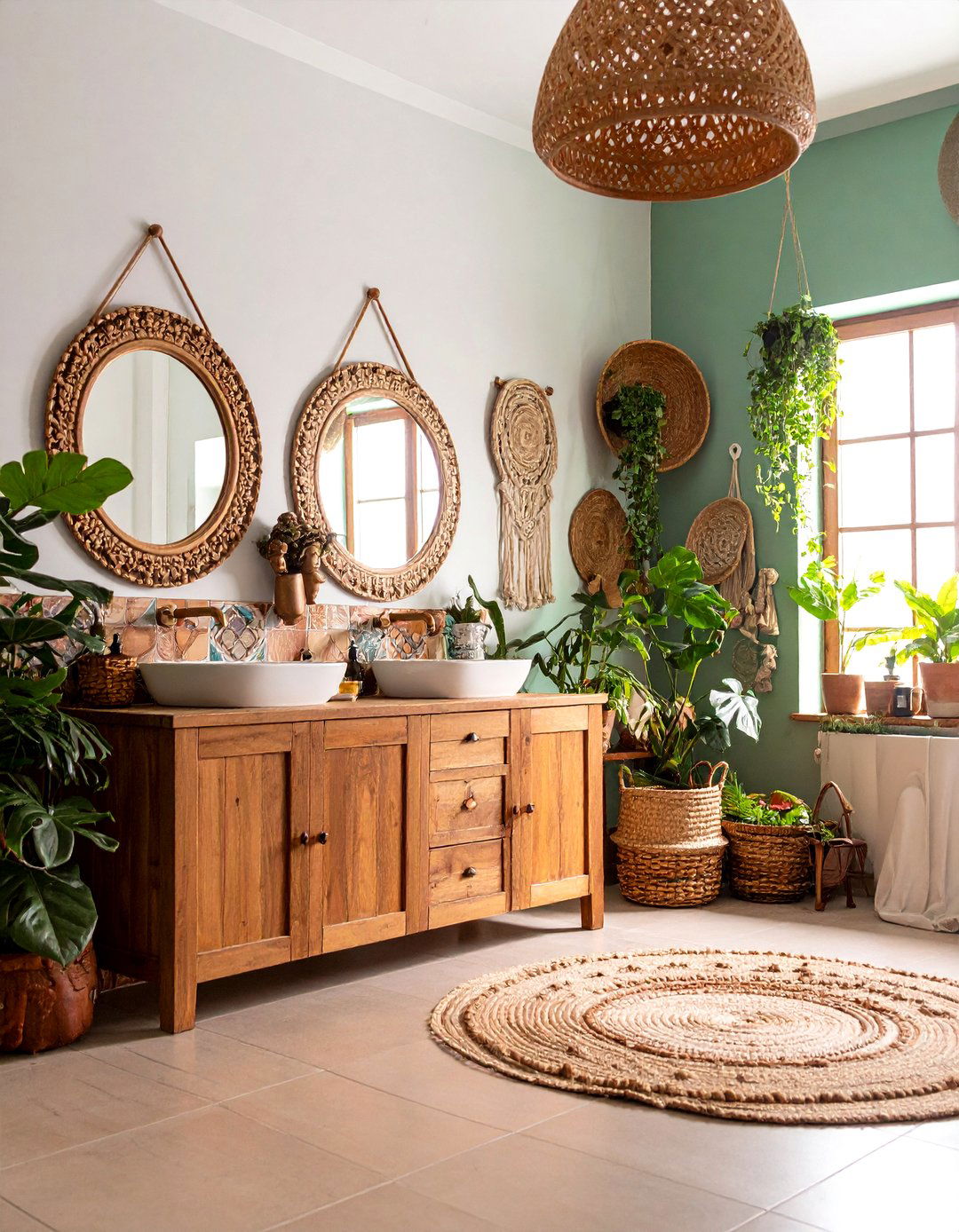 Bohemian Brown Tapestry Style - 24 Brown Bathroom Ideas