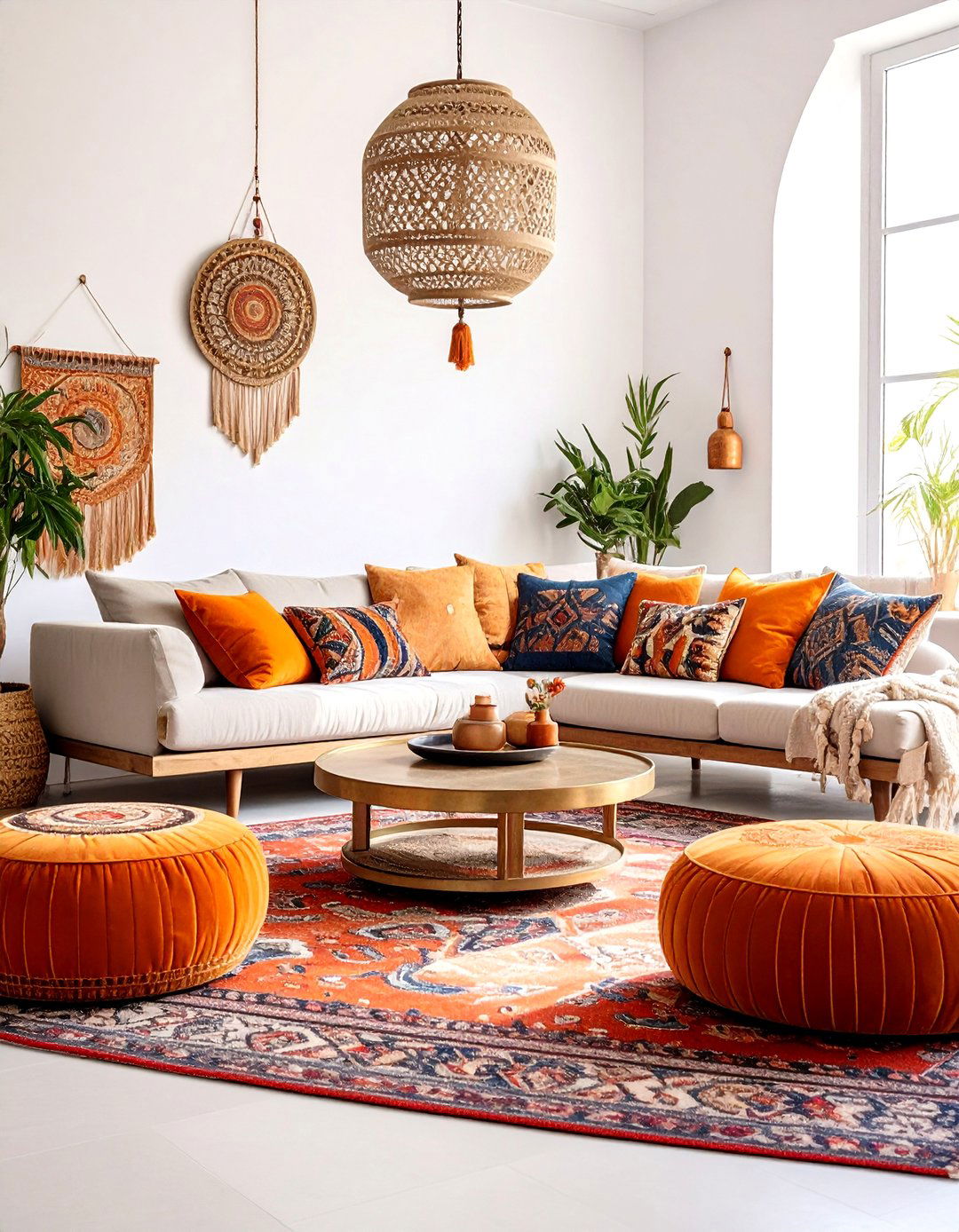 Bohemian Burnt Orange Oasis - 24 Burnt Orange Living Room Ideas
