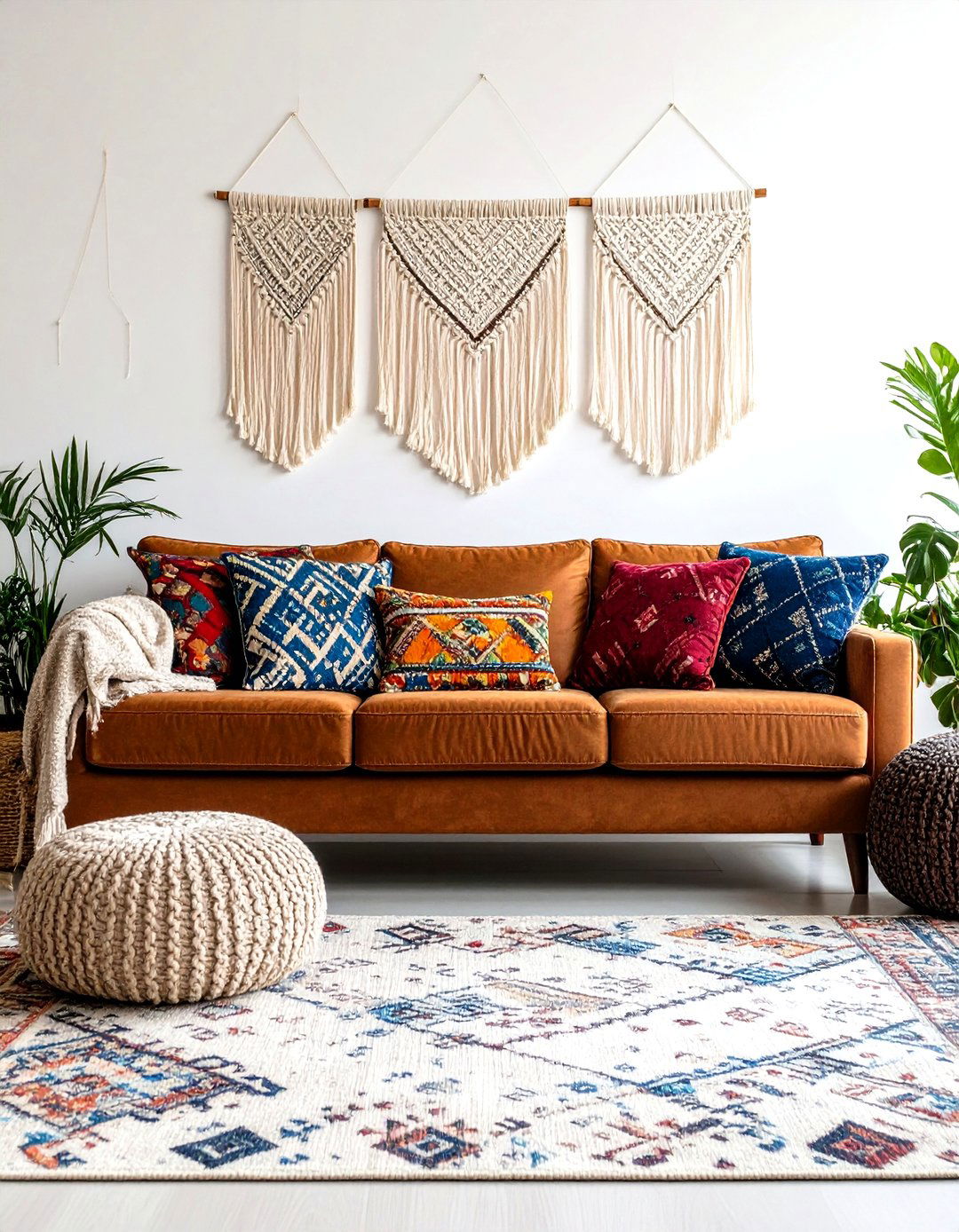 Bohemian Chic Dark Brown Sofa Styling - 24 Dark Brown Couch Living Room Ideas