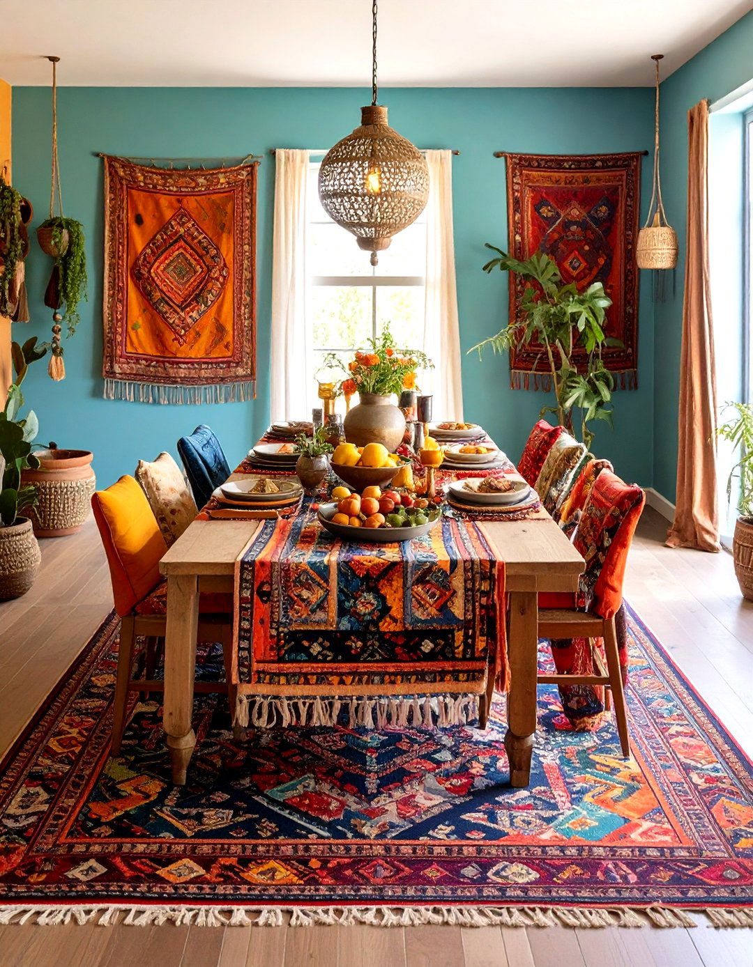 Bohemian Dining Room Textiles - 24 Moody Dining Room Ideas