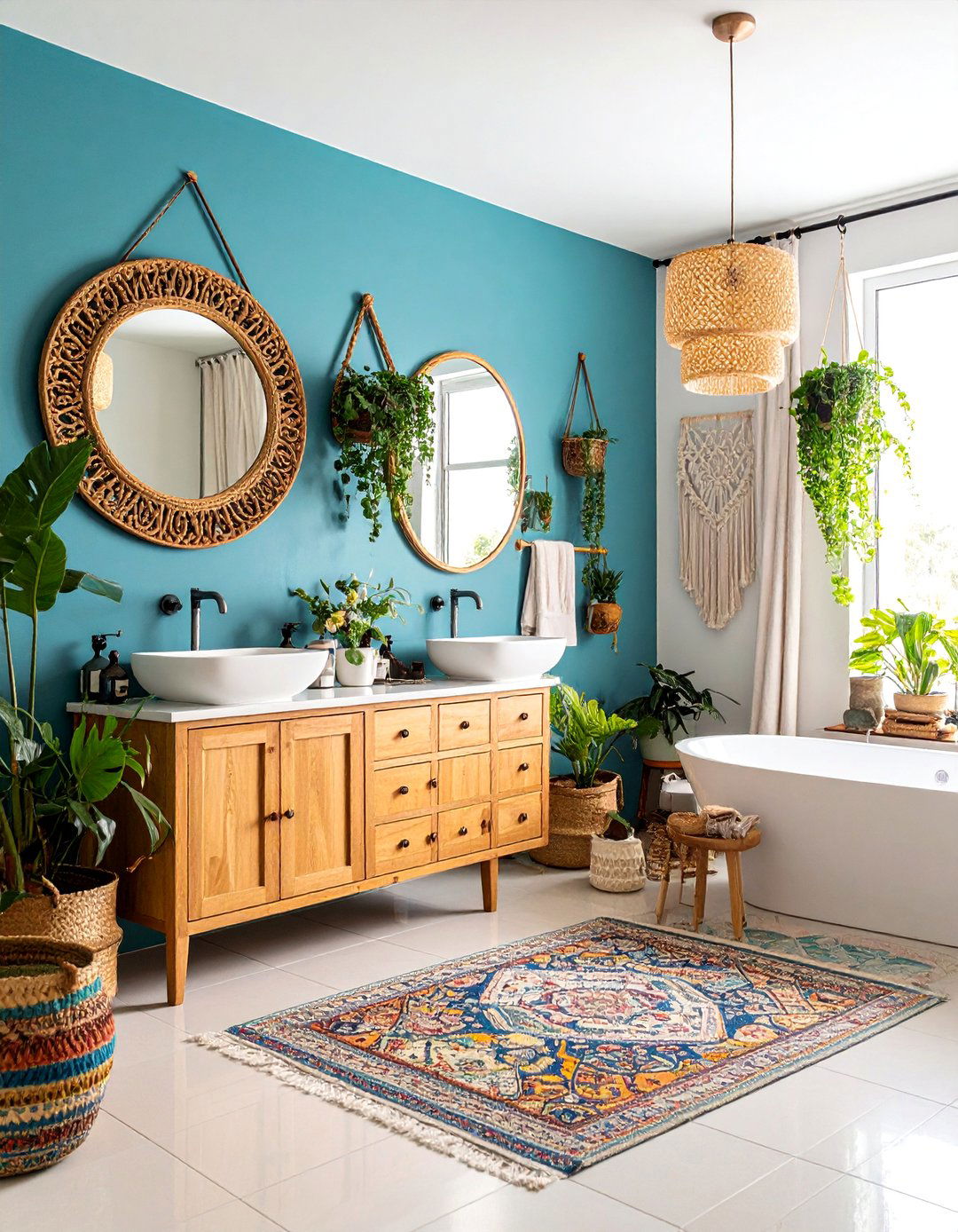 Bohemian Eclectic Bathroom - 24 Aesthetic Bathroom Ideas