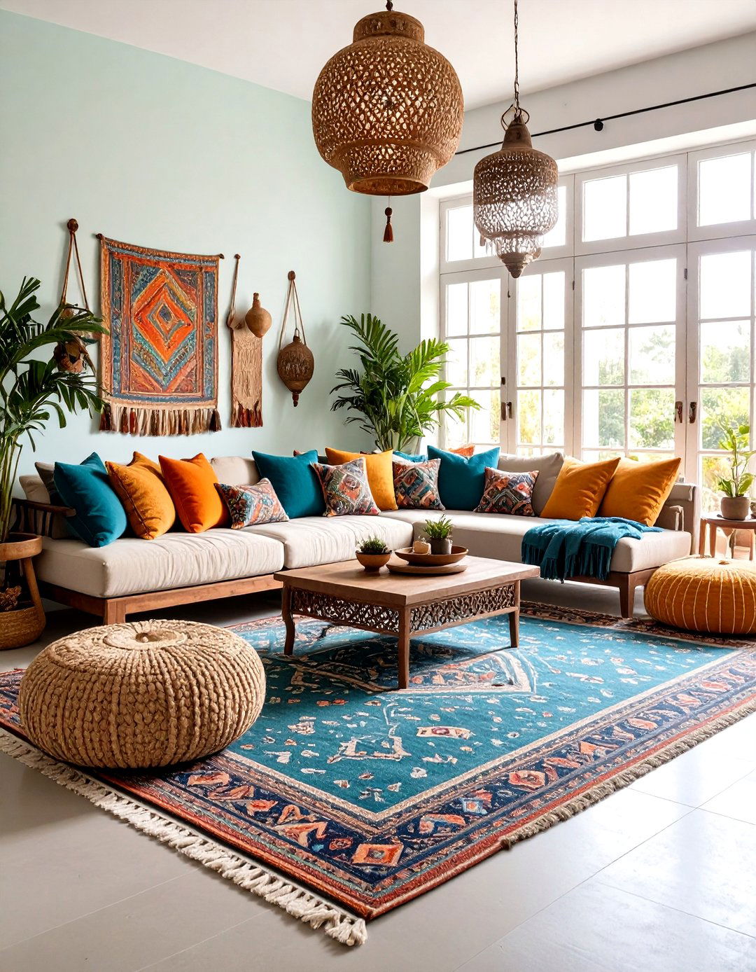 Bohemian Eclectic Conversation Area - 24 Sunken Living Room Ideas