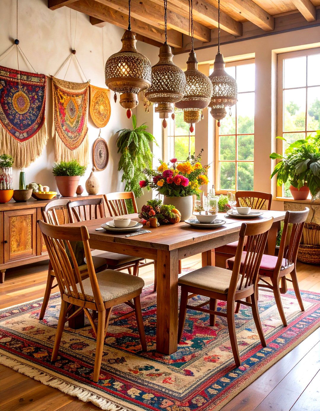 Bohemian Eclectic Dining Room - 24 Eclectic Dining Room Ideas