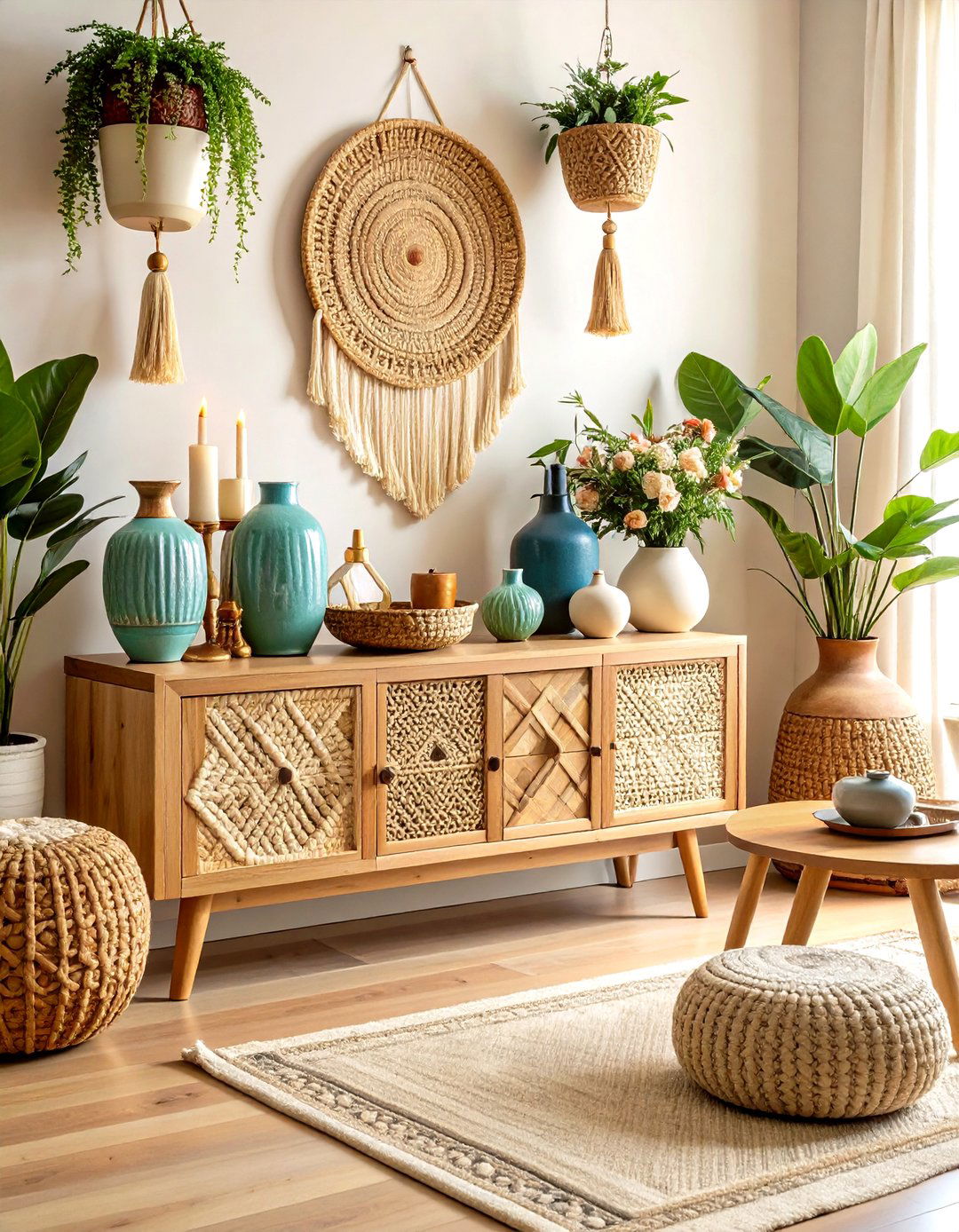 Bohemian Eclectic Media Corner - 24 Tv Console Decor Ideas