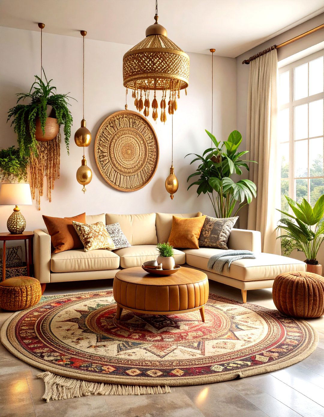 Bohemian Eclectic Mix - 24 Cream and Gold Living Room Ideas