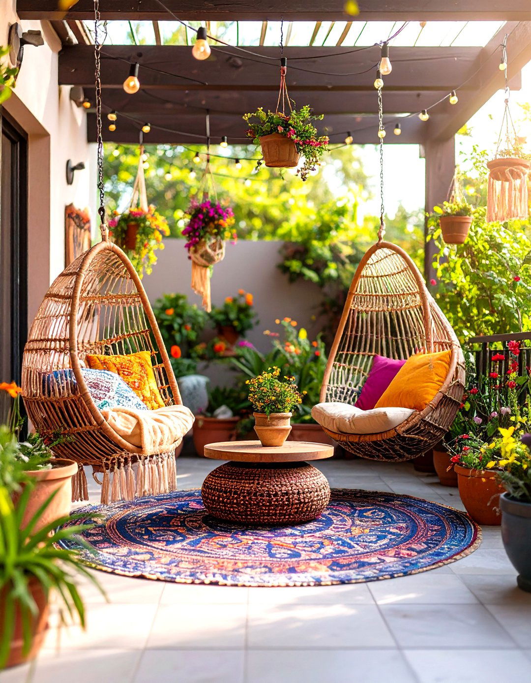 Bohemian Eclectic Patio Retreat - 24 townhouse patio ideas