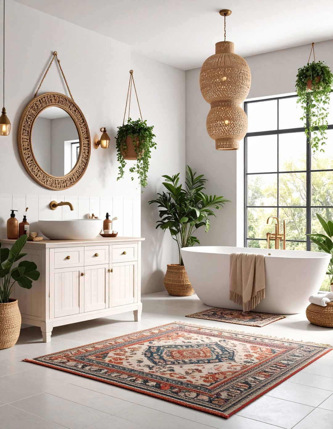 Bohemian Eclectic Sanctuary - 24 Quirky Bathroom Ideas