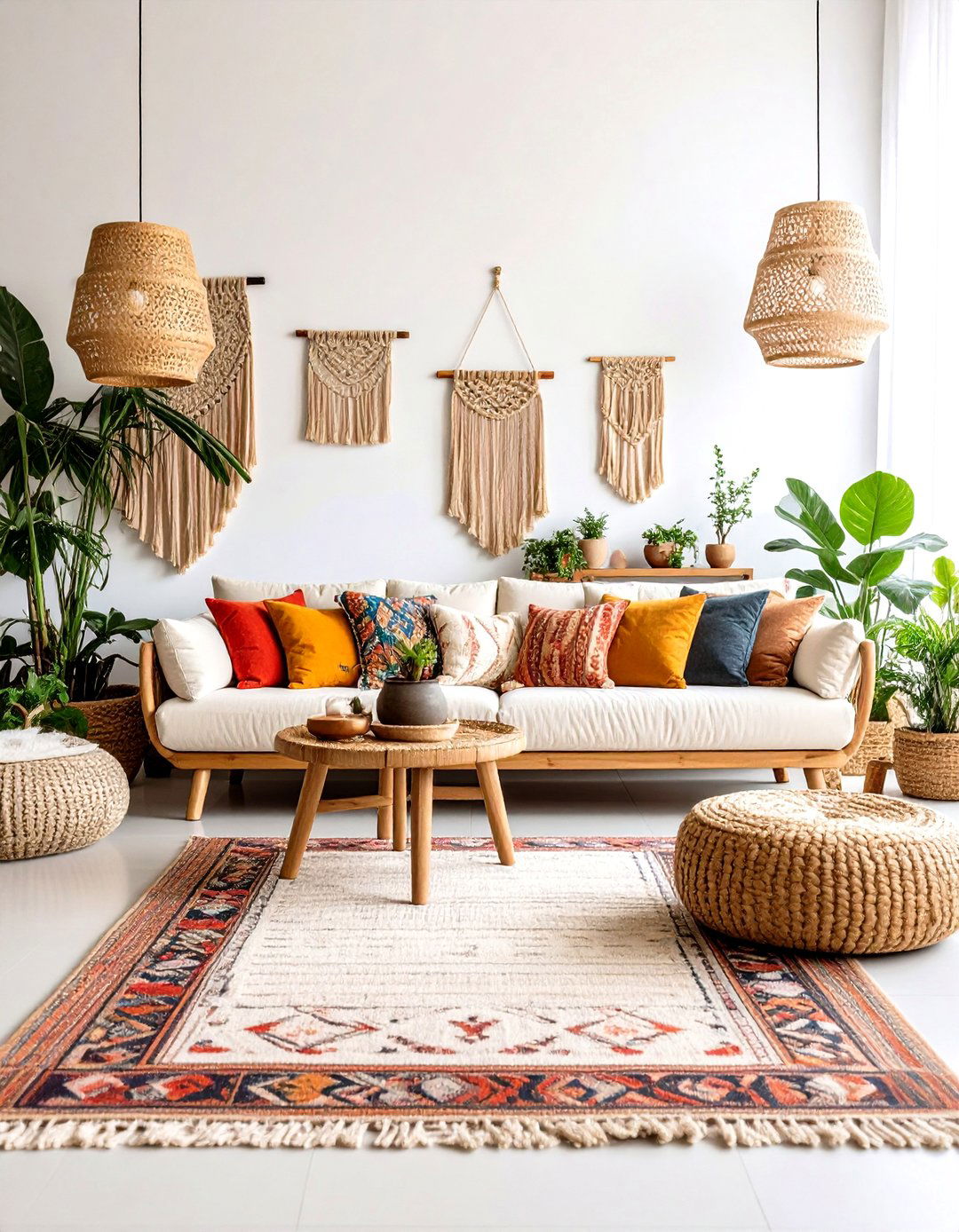 Bohemian Eclectic White Living Room - 24 White Living Room Ideas