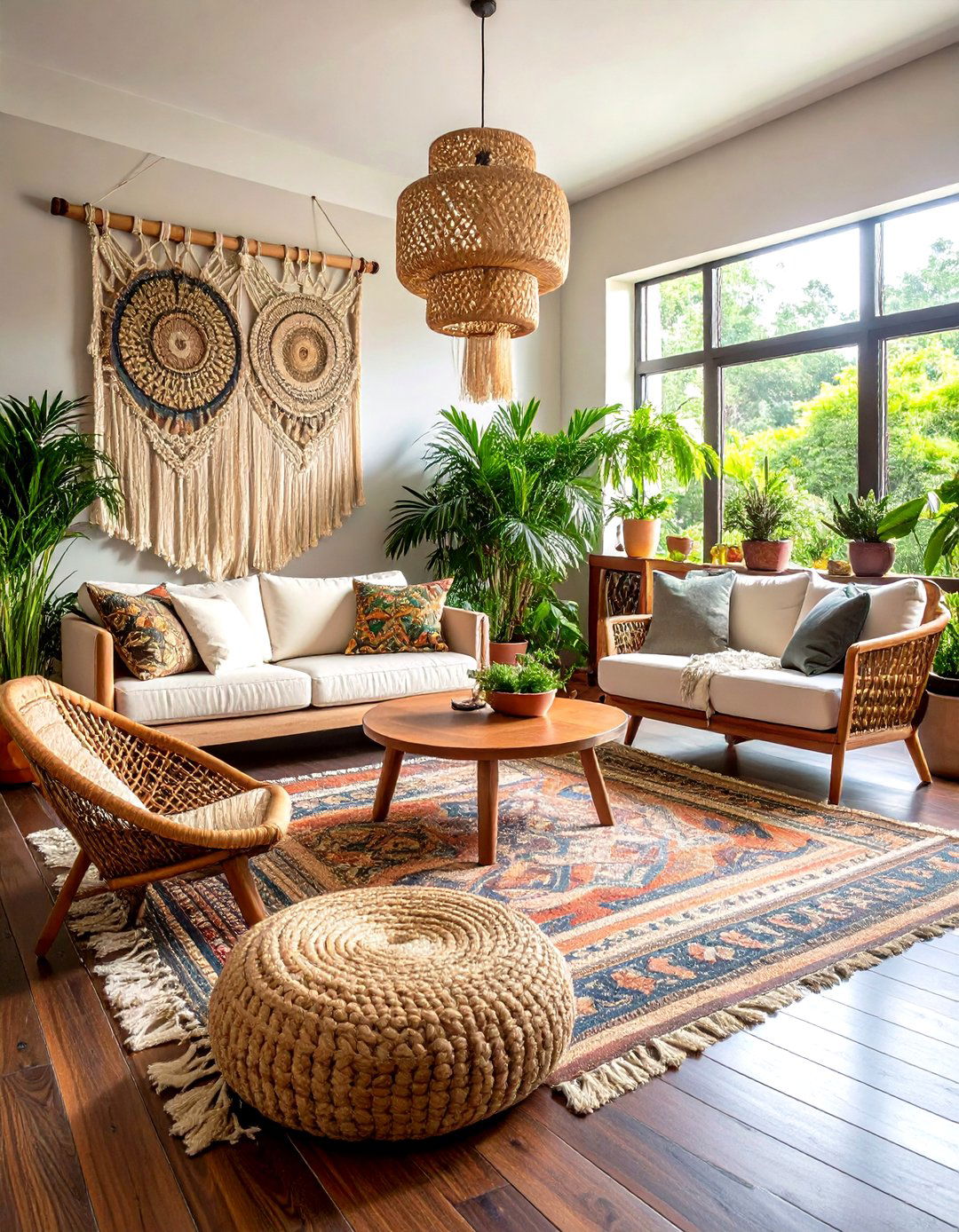 Bohemian Eclectic with Global Textiles - 24 Dark Brown Floor Living Room Ideas