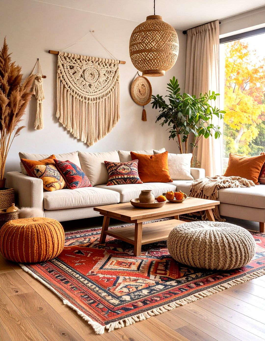 Bohemian Fall Living Room - 24 Fall Living Room Ideas