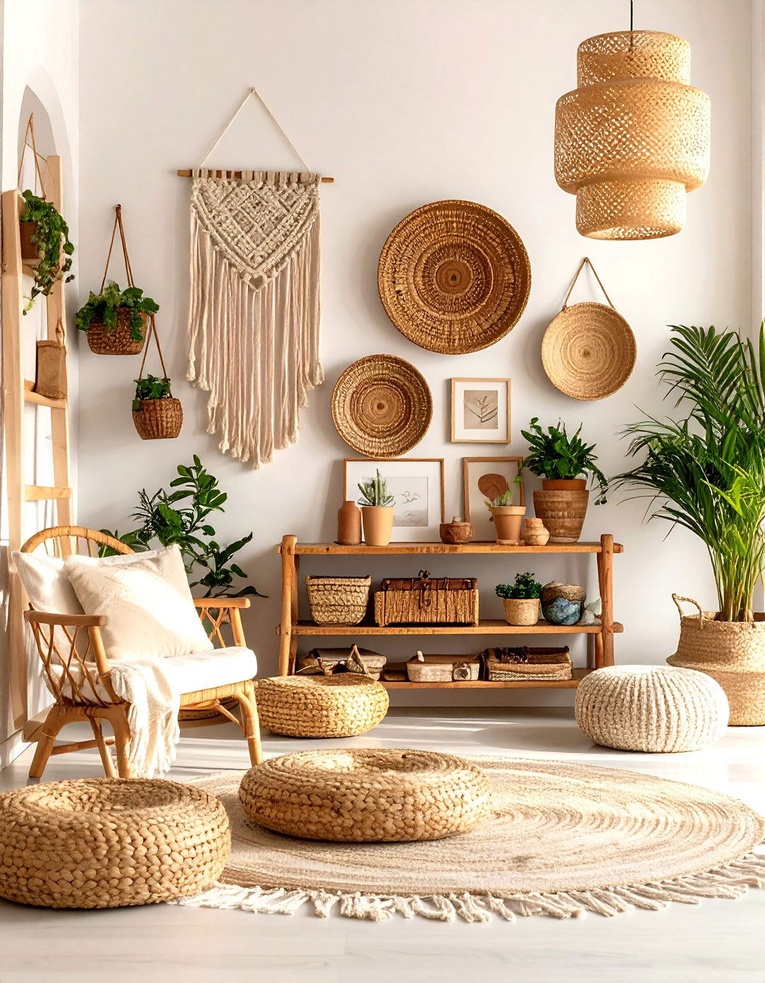 Bohemian Gallery Wall Landing - 24 Stair Landing Ideas