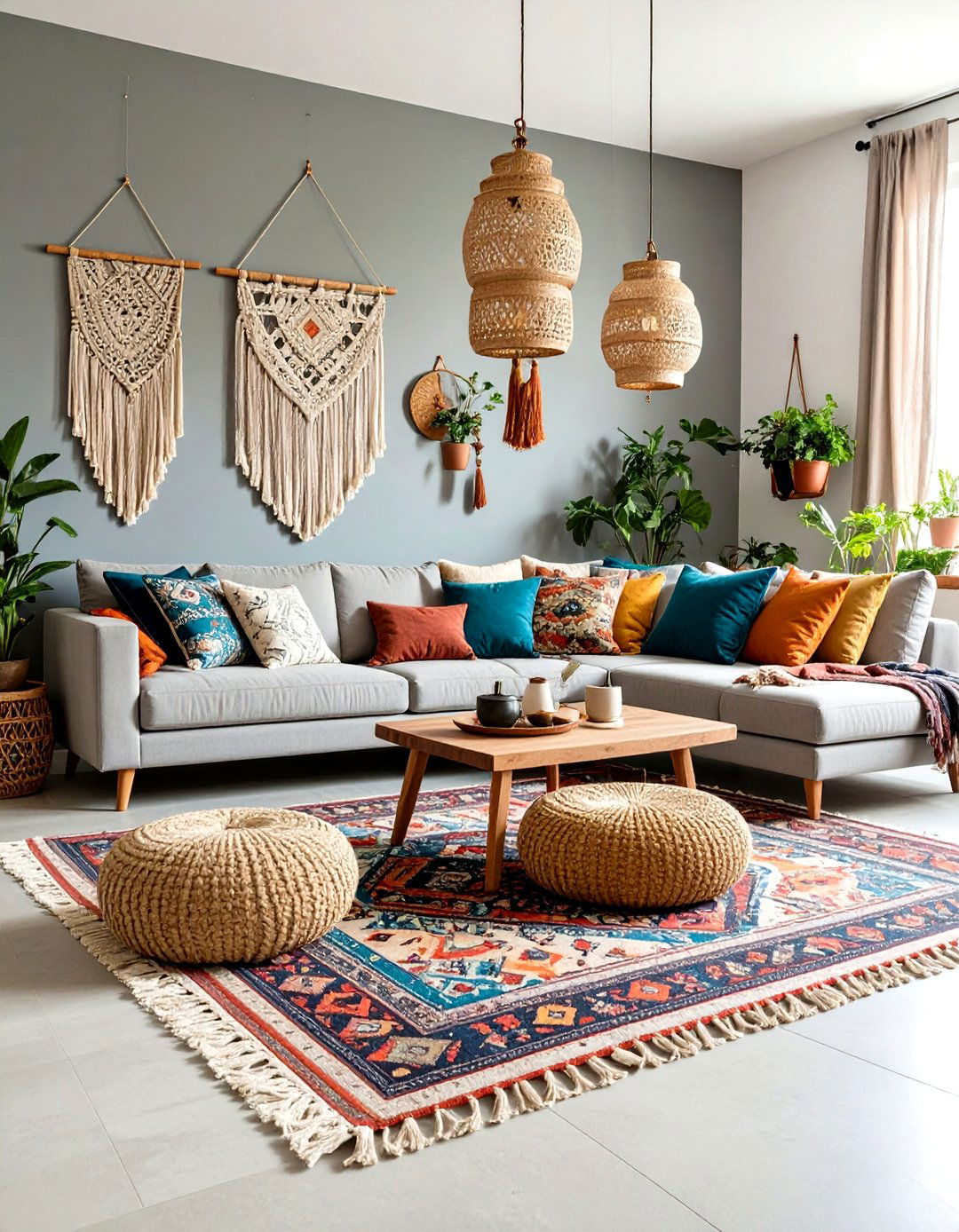 Bohemian Grey Living Room Style - 24 Grey Living Room Ideas