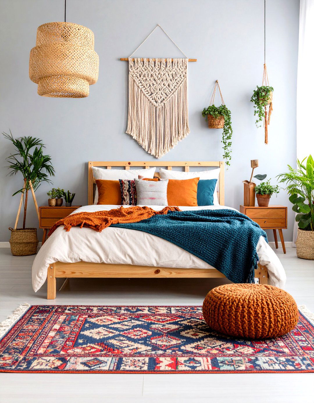 Bohemian Guest Bedroom with Layered Textiles - 24 Guest Bedroom Ideas