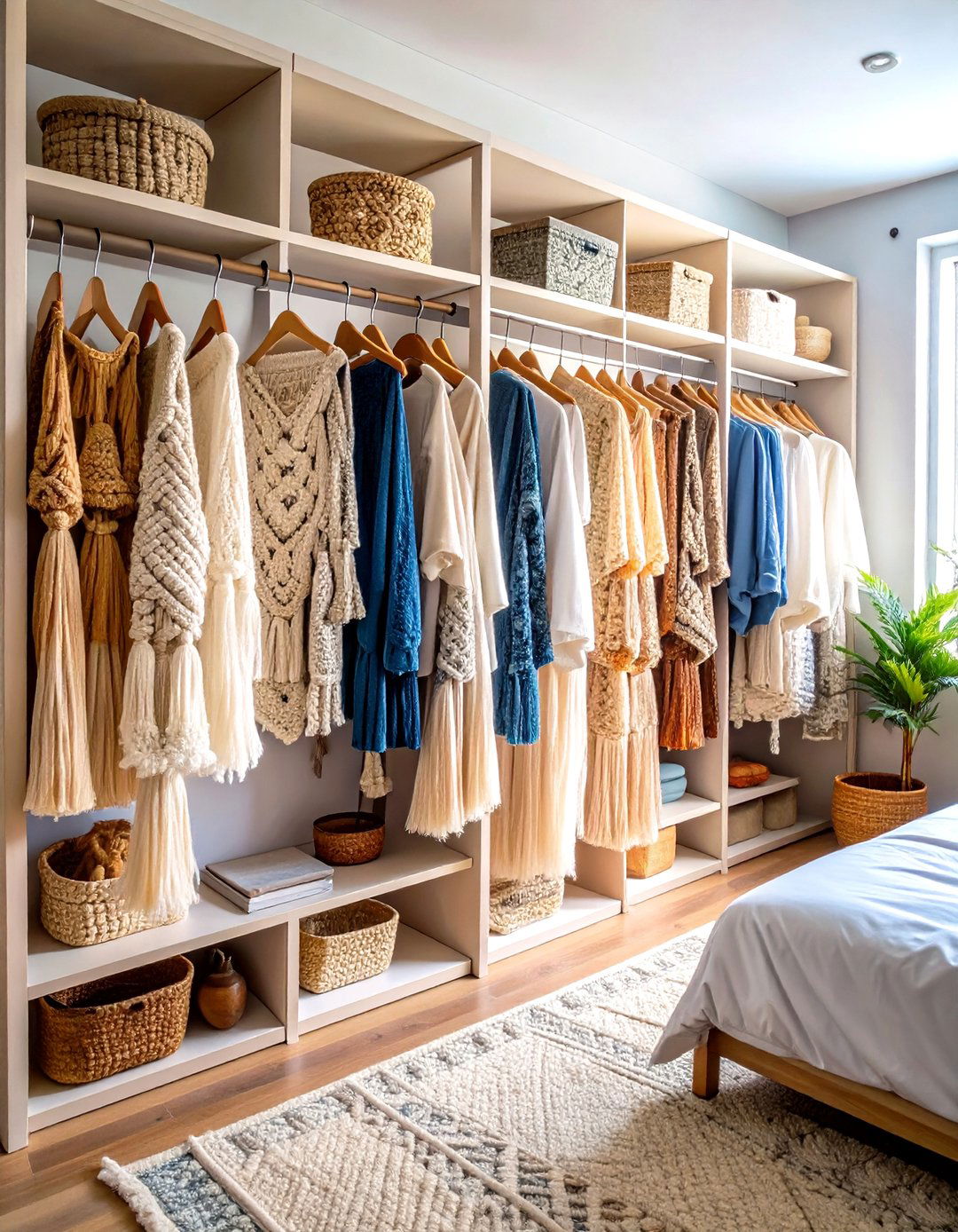Bohemian Macrame Curtain Panels - 24 closet curtain ideas