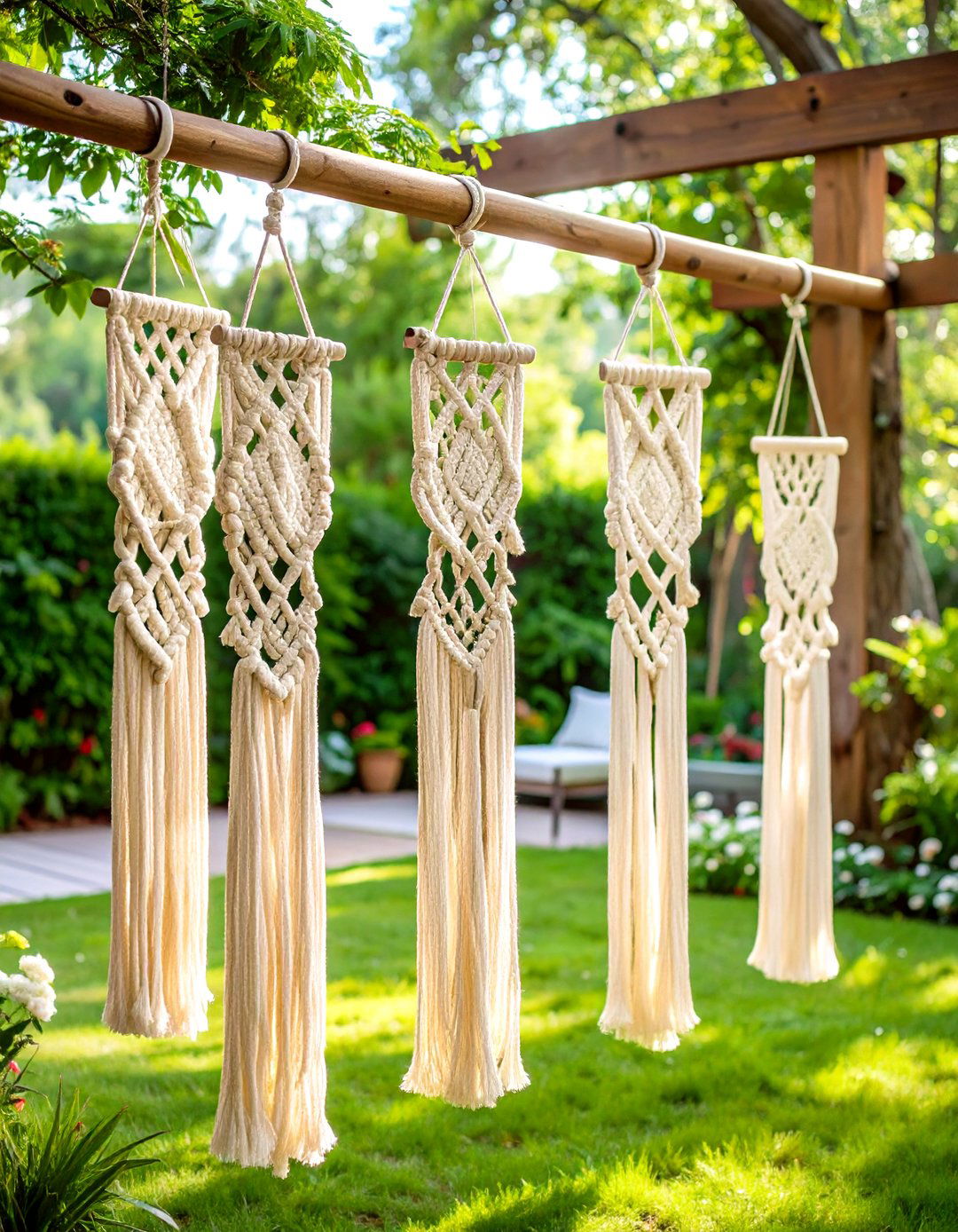 Bohemian Macrame Hanging Panels - 24 Patio Curtain Ideas