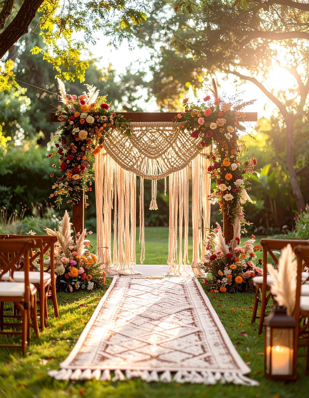 Bohemian Macrame Wedding Entrance