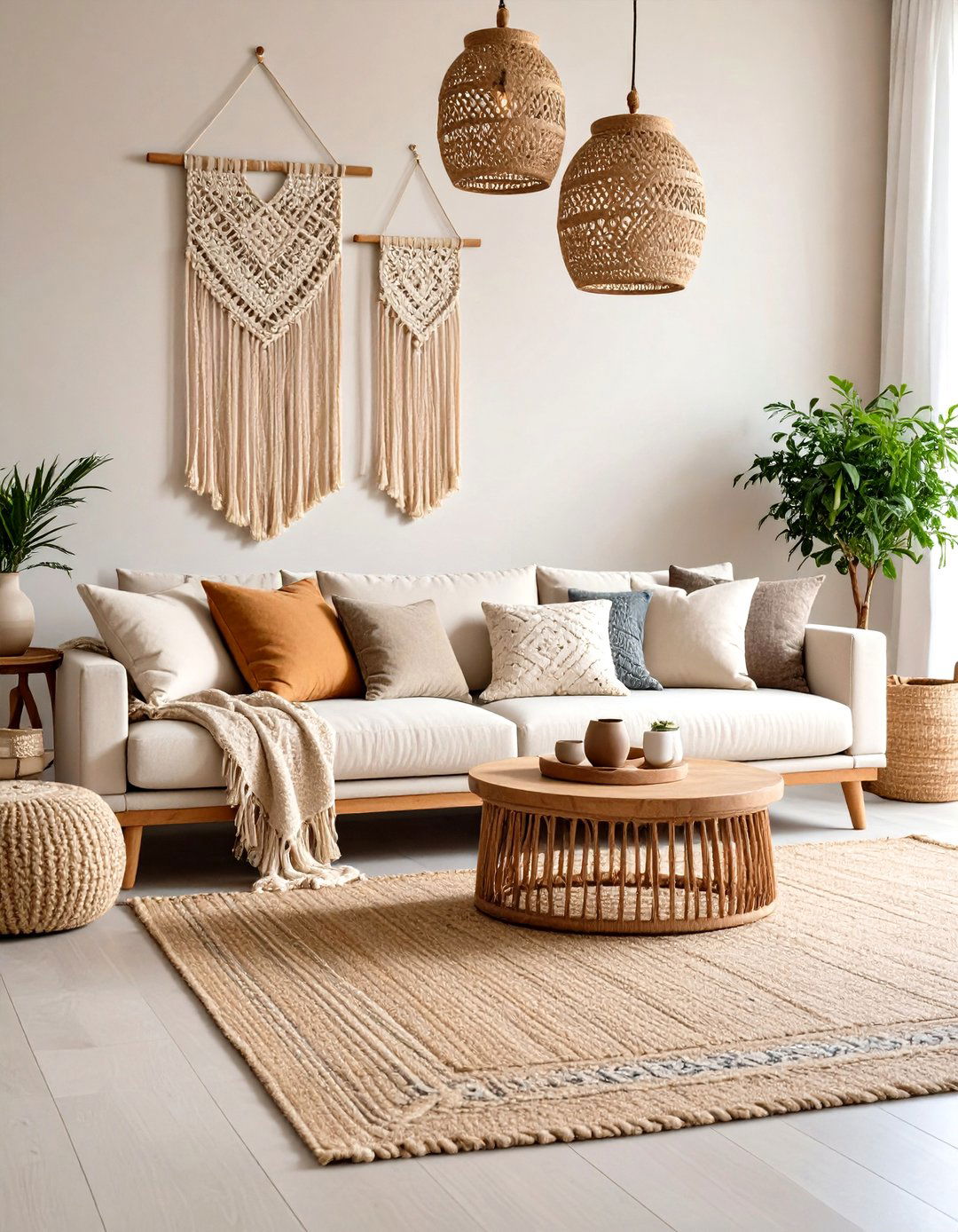 Bohemian Minimalist Neutral Living Space - 24 Minimalist Living Room Ideas
