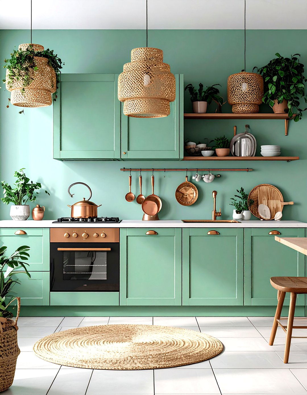 Bohemian Mint Green Kitchen - 24 Mint Green Kitchen Ideas