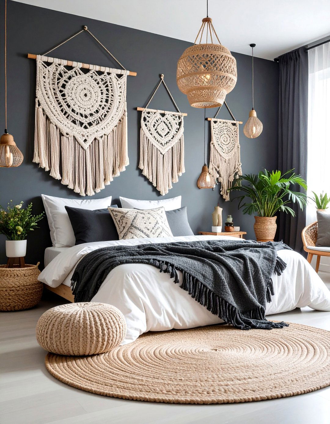 Bohemian Monochrome Bedroom Style - 24 Black and White Bedroom Ideas