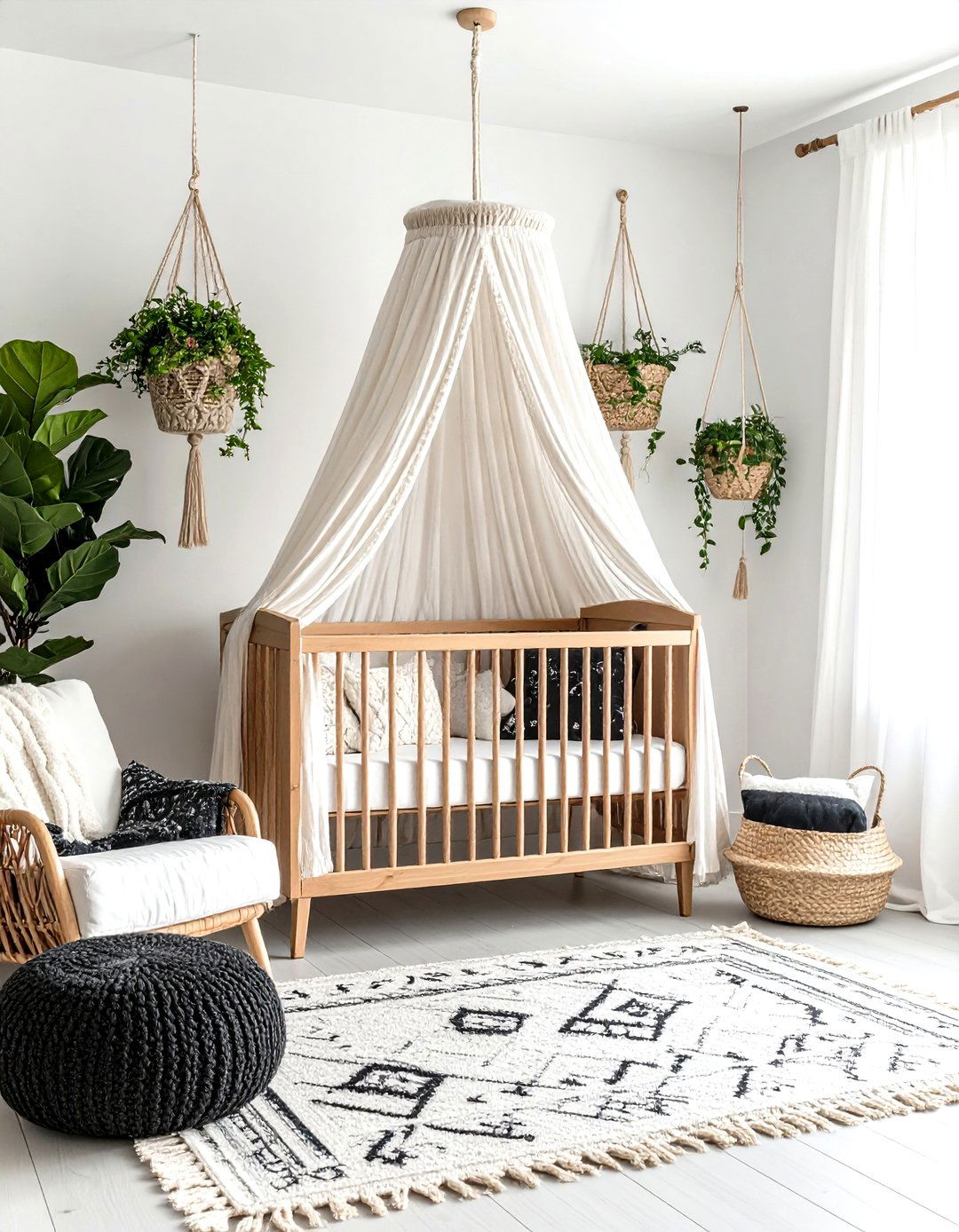 Bohemian Monochrome Black White Nursery - 24 Black and White Nursery Ideas