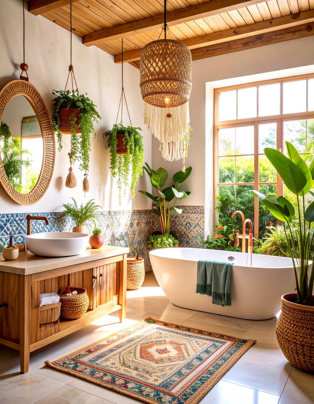 Bohemian Oasis Bathroom Retreat - 24 Eclectic Bathroom Ideas