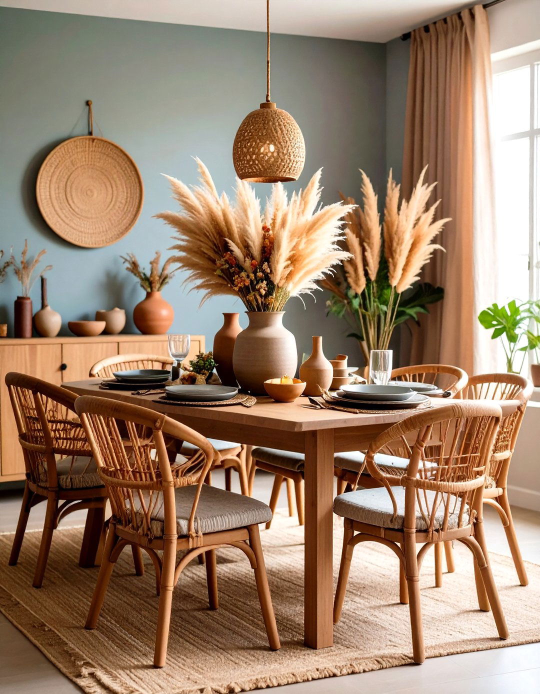 Bohemian Pampas Grass Installations - 24 Flower Centerpiece Ideas