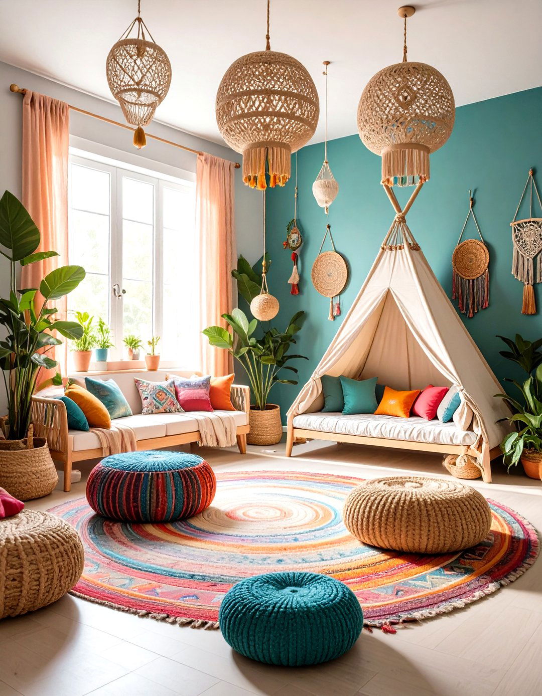 Bohemian Rainbow Playroom Design - 24 Kids Room Ideas