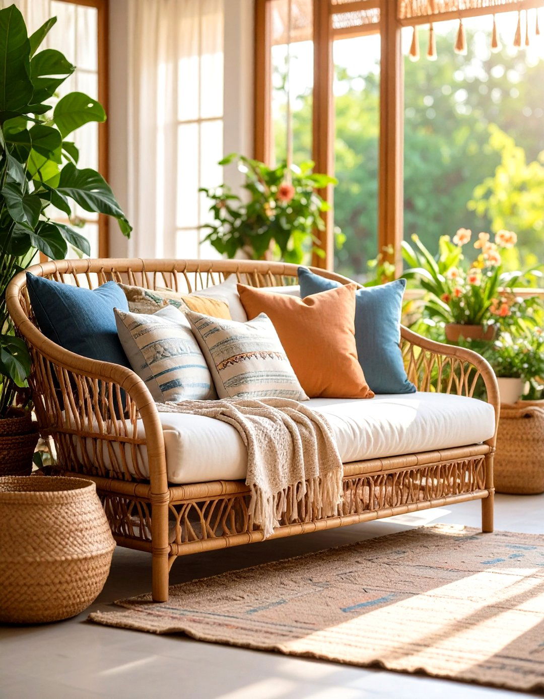 Bohemian Rattan Daybed Retreats - 24 Daybed Ideas for Small Spaces