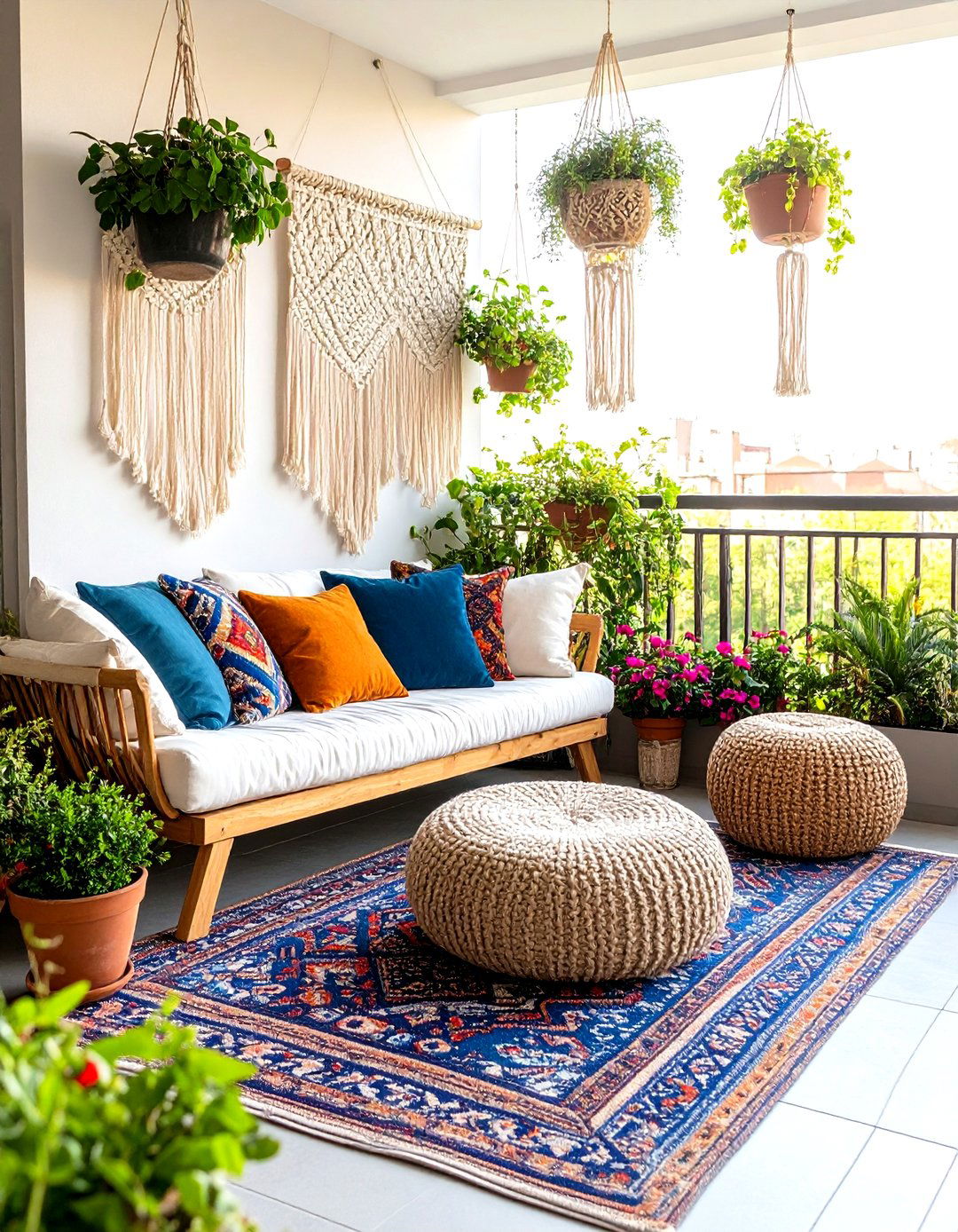 Bohemian Textile Loft Balcony Oasis - 24 Loft Balcony Ideas