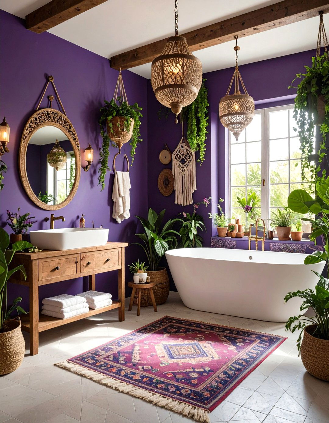 Bohemian Violet Dream - 24 Purple Bathroom Ideas