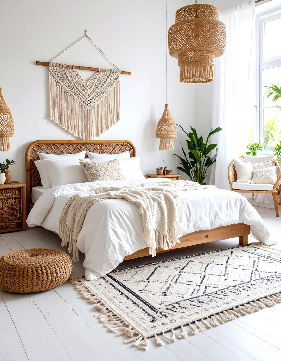 Bohemian White Bedroom Style - 24 Small White Bedroom Ideas
