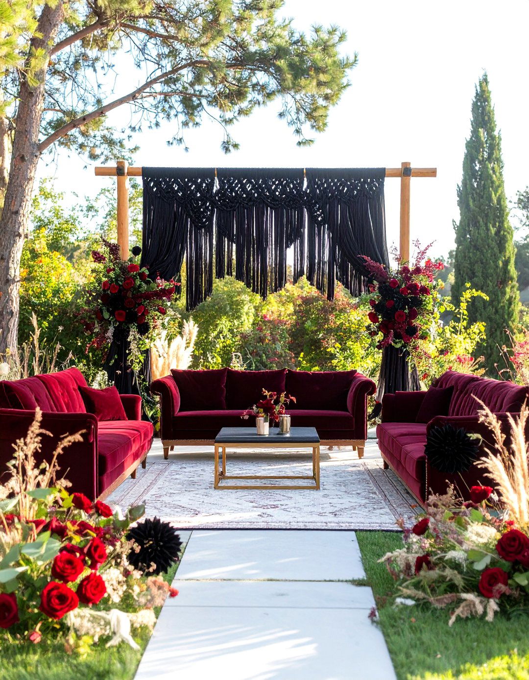 Boho Black and Burgundy Wedding - 24 Black-Themed Wedding Ideas