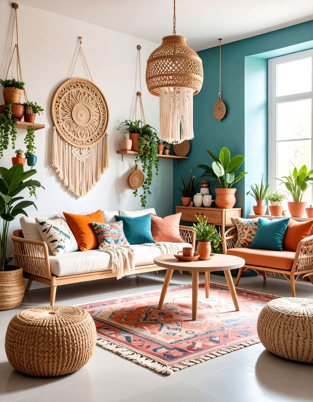 Boho Coffee Corner with Macrame and Plants - 24 Coffee Station Ideas