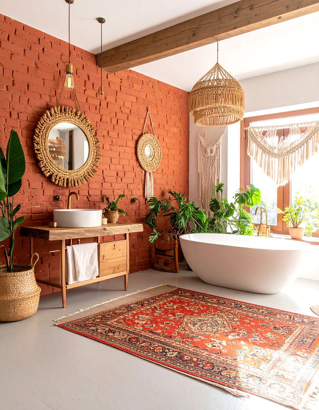 Boho Industrial Powder Room with Exposed Elements - 24 Eclectic Powder Room Ideas