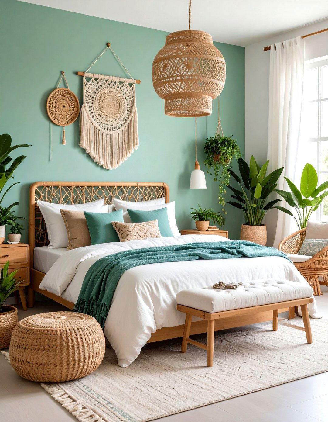 Boho Light Green Bedroom - 24 Light Green Bedroom Ideas
