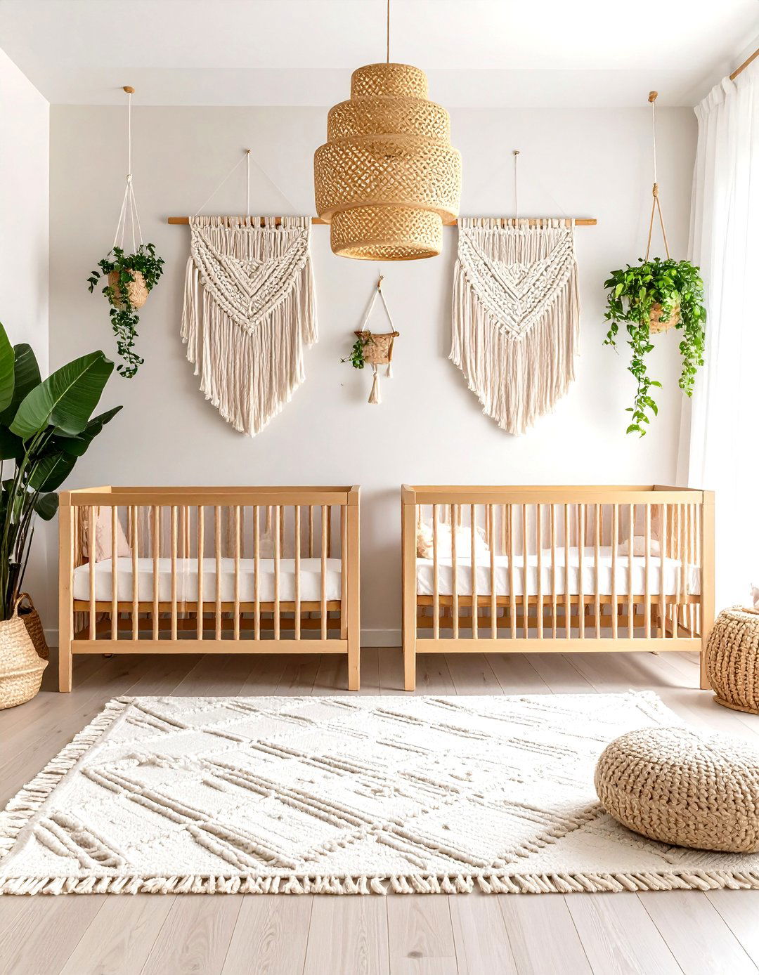 Boho Macrame Twin Paradise - 24 Twin Nursery Ideas