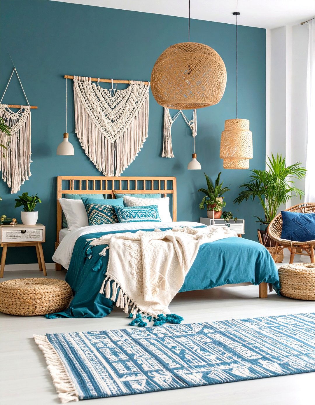 Boho Navy Blue Bedroom Design - 24 Navy Blue Bedroom Ideas