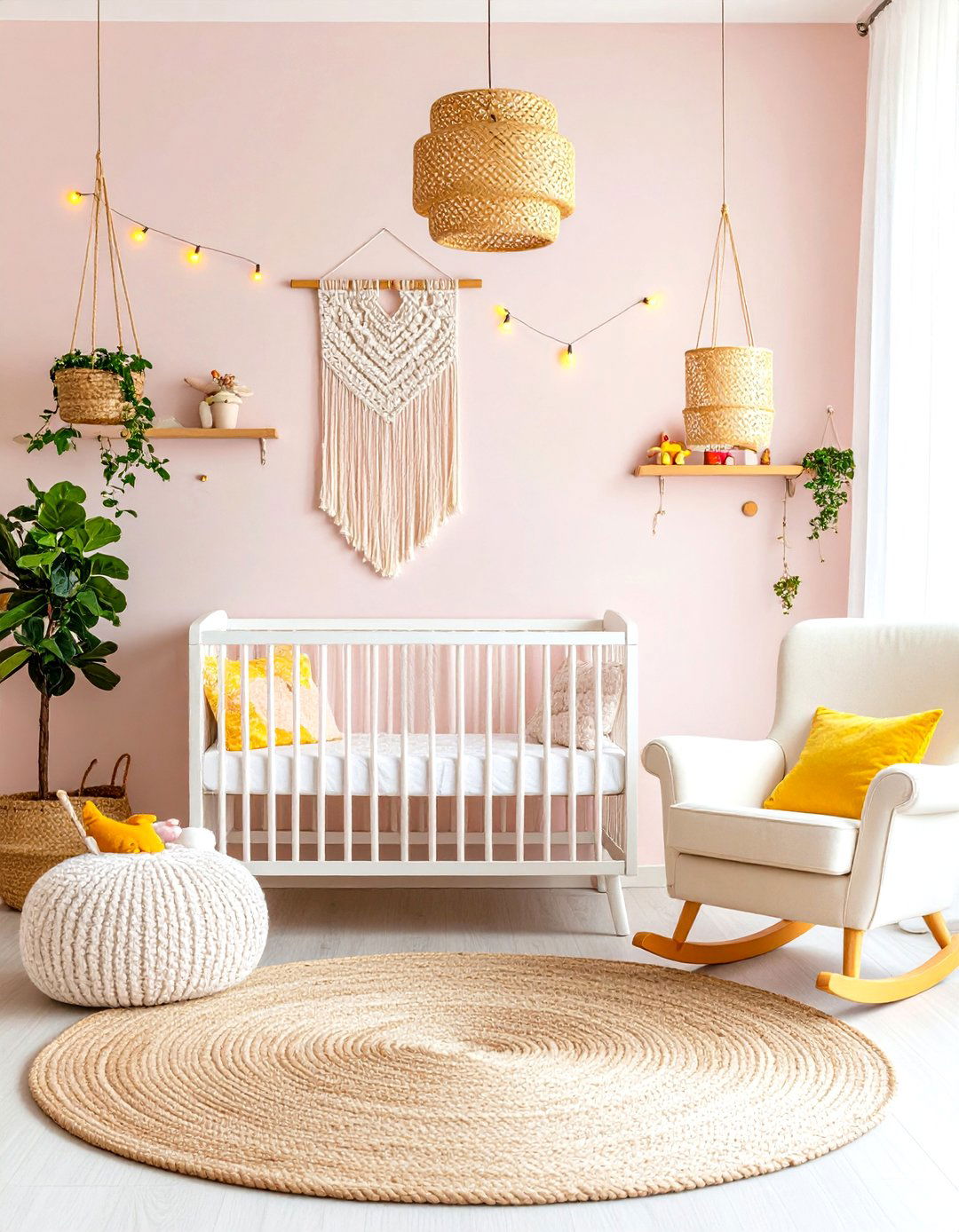 Boho Nursery Paradise - 24 How to Decorate With Yellow and Pink