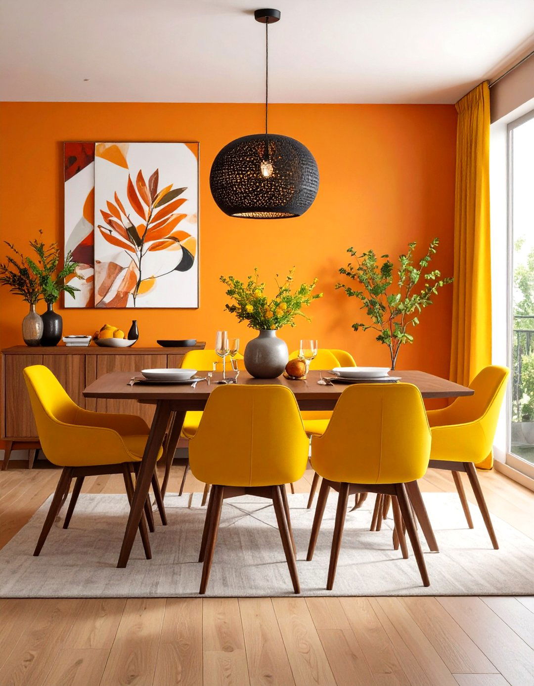 Bold Accent Color Pops - 24 Mid-century Modern Dining Rooms