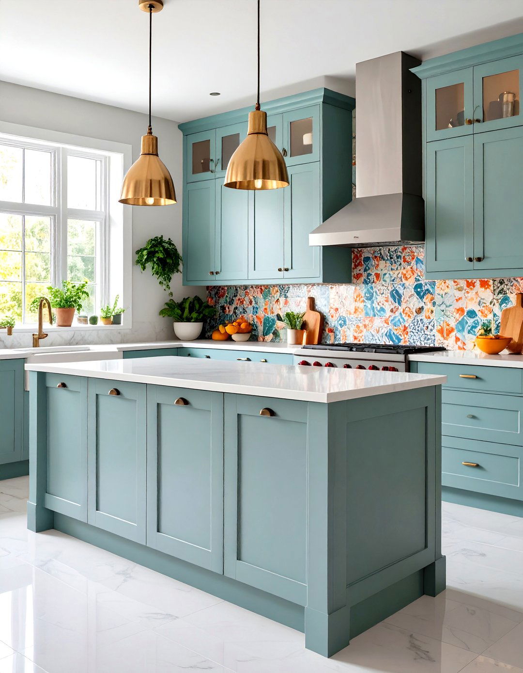 Bold Accent Grey Kitchen Design - 24 Grey and White Kitchen Designs
